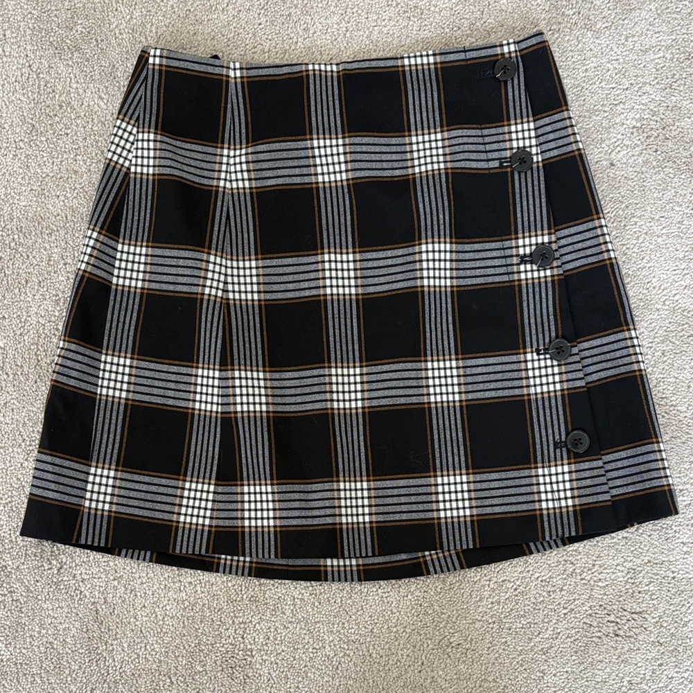 Aritzia Black and White Checkered Mini Skirt